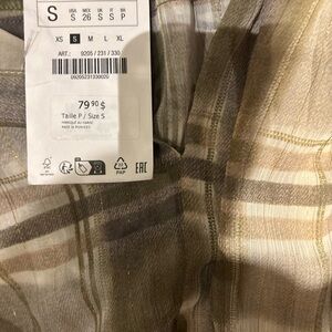 Zara Plaid Shirt with Gold Accents